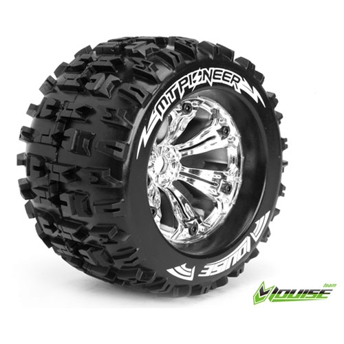 L-T3218CH MT-PIONEER SPORT Compound / Chrome Rim / 1/2&quot; OFFSET 1/8 Scale Traxxas Style Bead 3.8” Monster Truck (2) (반대분)