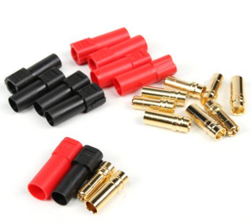 XT150 ESC Side w/6mm Gold Connectors - Red &amp; Black (5pairs/bag) 015000271-0  (변속기측 단자)