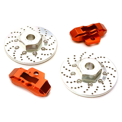 [#C28425RED] Realistic Alloy Rear Brake Disc (2) for Traxxas 1/10 4-Tec 2.0