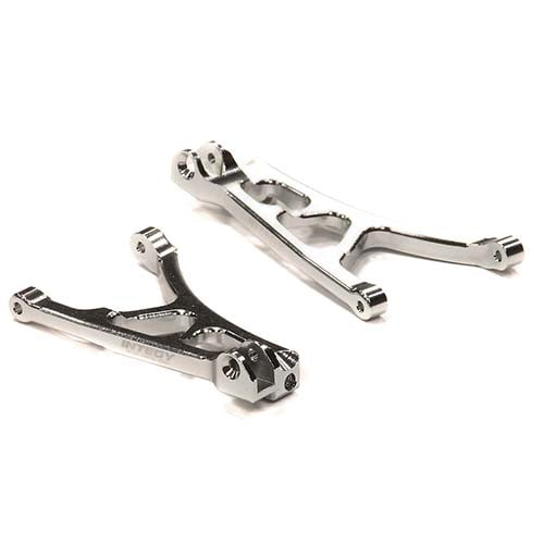 [#T3424SILVER]  Alloy Front Lower Arms for 1/16 Traxxas Slash VXL &amp; Rally (Silver)