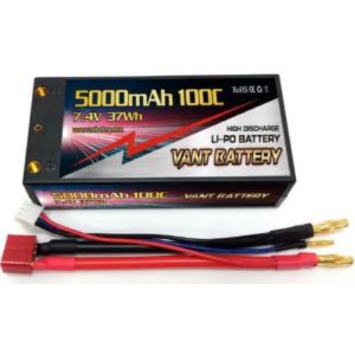 [5000-100C-2S2P-SHOTRTY-VANT] (숏티, 하이 방전율, 하이 퀄리티 리포) 7.4V 5000mAh 100C ~ 200C Shorty Packs Hard Case Battery