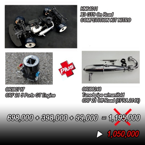 X3 GTS+CRF 21 5 Ports GT Engine+Tuned pipe Set  [HNSET-GT001]
