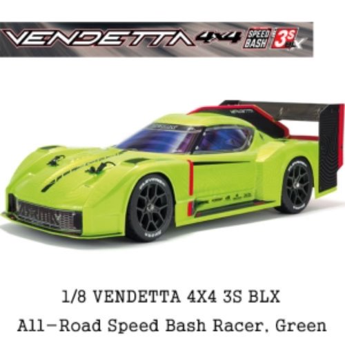 1/8 VENDETTA 4X4 3S BLX Brushless All-Road Speed Bash Racer, Green  [ARA4319V3T1]