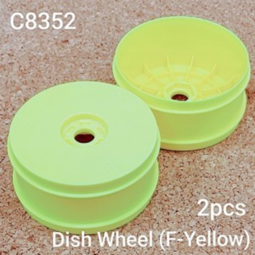 [C8352] 1:8 Buggy Dish Wheel (2개입) 형광옐로우 색상