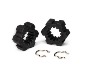 AX7756 Wheel hubs hex (2)/ hex clips (2)  