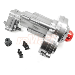 XS-SCX230069SV Xtra Speed Aluminum Complete Assembled Transmission Gearbox Silver For Axial SCX10 II AX90046