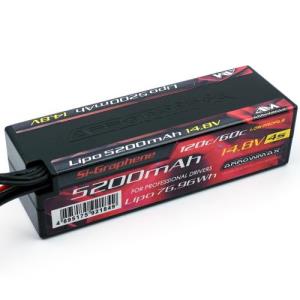 AM Lipo 5200mAh 4S - 14.8V 55C Continuos 110C Burst wire with Deans (Red Si-Graphene)// 신형LCG(로우프로파일) 배터리 강추