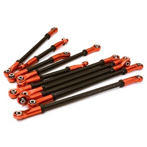 [#C28195RED] Alloy Machined Steering &amp; Suspension Linkage Set(10) for 1/10 TRX-4 (12.8-in WB)
