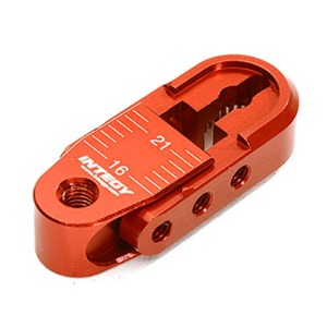 [#C28401RED] Alloy Adjustable Length Steering Servo Horn 25T for Traxxas TRX-4 (r=16-21mm) (Red)