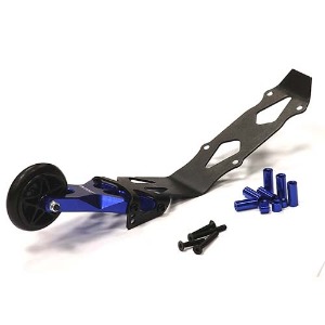 [#T4121BLUE] Evolution-6 Billet Machined Alloy Wheelie Bar for Traxxas 1/10 E-Revo &amp; Summit (Blue)