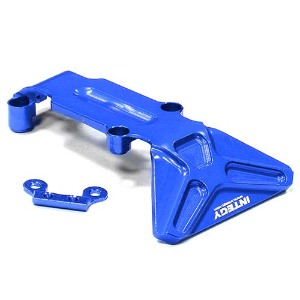 [#T3982BLUE] Billet Machined T2 Rear Skid Plate 1/16 Traxxas E-Revo, Summit, Slash, Rally (Blue)
