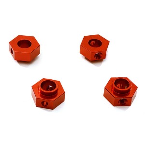 [#C28237RED] Alloy Machined 12mm Hex Wheel (4) Hub 5mm Thick for Traxxas TRX-4 Scale Crawler