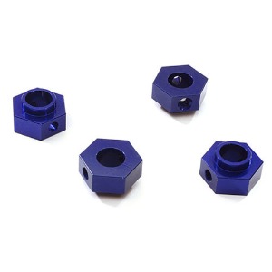 [#C28237BLUE] Alloy Machined 12mm Hex Wheel (4) Hub 5mm Thick for Traxxas TRX-4 Scale Crawler