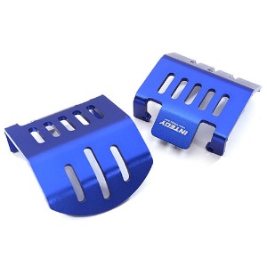 [#C28417BLUE] Alloy Front &amp; Rear Differential Skid Plates for Traxxas TRX-4 Scale Crawler