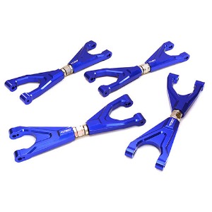 [#C27194BLUE] Billet Machined Adjustable Upper Suspension Arms (4) for Traxxas X-Maxx 4X4