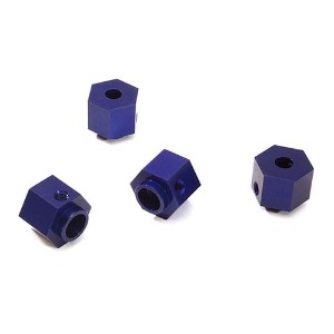 [#C28238BLUE] Alloy Machined 12mm Hex Wheel (4) Hub 9mm Thick for Traxxas TRX-4 Scale Crawler (Blue)