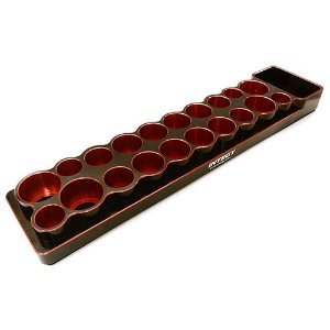 [#C27123RED] Universal 20 Slots Tool Base 14, 16, 18 &amp; 22mm w/ Magnetic Tray (Red)