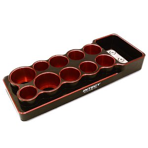 [#C27122RED] Universal 10 Slots Tool Base 14, 16, 18 &amp; 22mm w/ Magnetic Tray (Red)