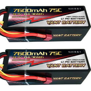 [7600-75-3S2P-VANT*2 ]  2개 콤보상품 - 11.1V 7600mAh 75C ~ 150C Hard Case Battery Deans Connector