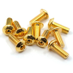 [SHP-310GD] (24K 골드 코팅 나사) 12.9 Grade Stainless Steel 24K Gold Coated Screw 3x10mm Hex Socket Button Head Screw 10pcs