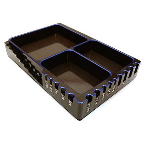 [#C27181BLUE] Universal Workbench Organizer 120x80x20mm Workstation Tray (Blue)