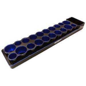 [#C27123BLUE] Universal 20 Slots Tool Base 14, 16, 18 &amp; 22mm w/ Magnetic Tray (Blue)