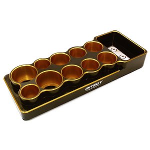 [#C27122GOLD] Universal 10 Slots Tool Base 14, 16, 18 &amp; 22mm w/ Magnetic Tray (Gold)
