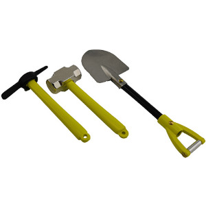 (스케일 악세서리) Metal Hammer Pickaxe and Shovel Set - Yellow for 1/10 RC Crawler [DTSM01006]