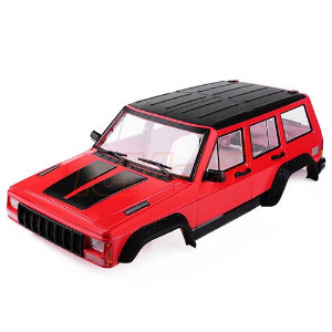 Cherokee XJ ABS Hard Plastic Body Kit 313mm w/Interior Kit Red For Axial RC4WD   [XS-59757R]