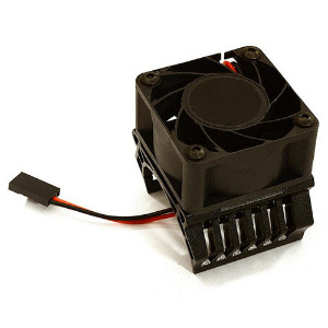 36mm Motor Heatsink+40x40mm Cooling Fan 17k rpm for 1/10 TR-MT10E &amp; TRX-4 (Black) [C28600BLACK]