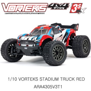 (3셀지원 브러시리스버전)ARRMA 1/10 VORTEKS 4X4 3S BLX Stadium Truck RTR, Red ARA4305V3T1