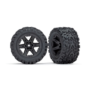 AX6773 Tires &amp; wheels, assembled, glued (2.8&quot;) (RXT black wheels, Talon Extreme tires, foam inserts) (2) (TSM rated)