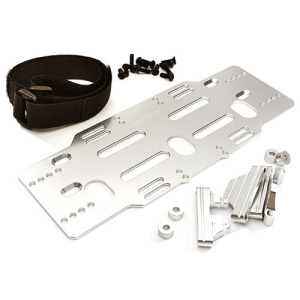 C28820SILVER Adjustable Battery Mounting Plate w/ Straps for Arrma Kraton/Senton(6S BLX Only) (Silver)