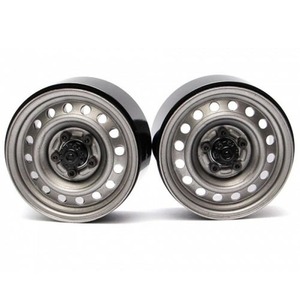 [#BRW780919F/UN] 1.9&quot; 16-Hole Classic Steelie Reversible Beadlock Wheel w/ XT504 Hub Front (2) (Untreated Finish) for All