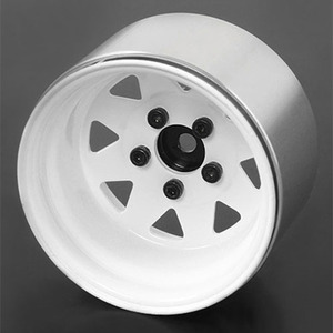 [#Z-W0242] [4개] 5 Lug Deep Dish Wagon 1.9&quot; Steel Stamped Beadlock Wheels (White)