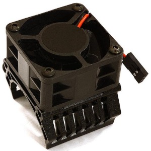 [#C28599BLACK] 36mm Motor Heatsink+40x40mm Cooling Fan 16k rpm for 1/10 TR-MT10E &amp; TRX-4 (Black)
