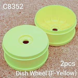 [C8352] 1:8 Buggy Dish Wheel (2개입) 형광옐로우 색상
