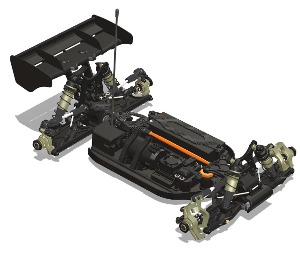 5월말 재입고 예정  HB RACING E8 World Spec 1/8 Competition Electric Buggy (Without Bodyshell) HB204855