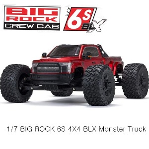 1/7 BIG ROCK 6S 4X4 BLX Monster Truck RTR, Red  ARA7612T2