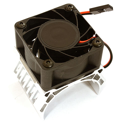 [#C28604SILVER] 42mm Motor Heatsink+40x40mm Cooling Fan 17k rpm for 1/10 Summit &amp; E-Revo
