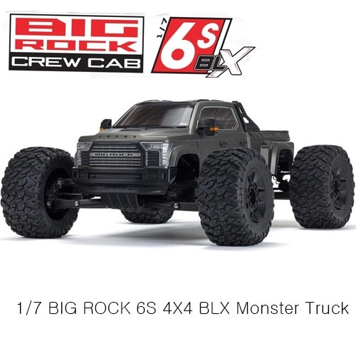 1/7 BIG ROCK 6S 4X4 BLX Monster Truck RTR, Gunmetal    ARA7612T1