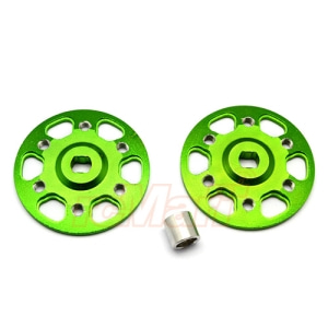 YT115-G GPM Aluminum Spur Gear Adapter 2 pcs Green For Axial Yeti Yeti XL