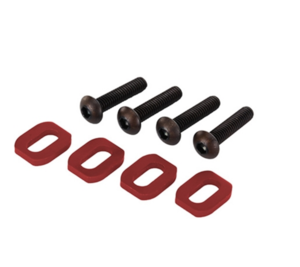 AX7759R Washers, motor mount, aluminum (red-anodized) (4)/ 4x18mm BCS (4)  