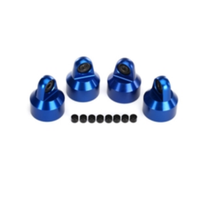 AX7764A Shock caps, aluminum (blue-anodized), GTX shocks (4)/ spacers (8)  