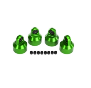 AX7764G Shock caps, aluminum (green-anodized), GTX shocks (4)/ spacers (8)  
