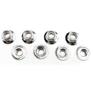 AX5147X Nuts, 5mm flanged nylon locking (steel, serrated) (8)