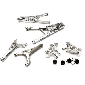 C28157SILVER Billet Machined Front Suspension Set for Traxxas 1/10 Scale Summit