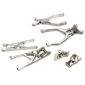 C28158SILVER Billet Machined Rear Suspension Set for Traxxas 1/10 Scale Summit 4WD