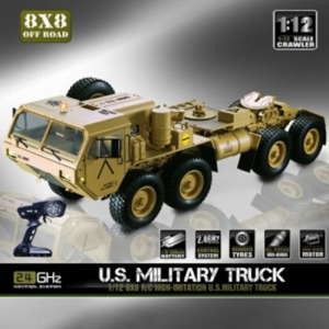 [8륜 메탈 밀리터리트럭 RTR] 1/12 RC US Military Truck Model Metal 8*8 Chassis Car Motor