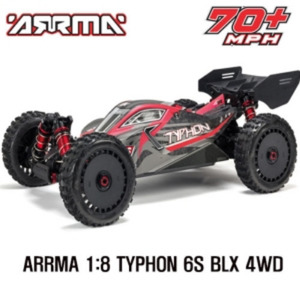 [아르마 신형] 2019 (V4) ARRMA 1:8 TYPHON 6S BLX 4WD Brushless Buggy RTR, Red/Grey 전동버기 112 KM/H+   ARA106046